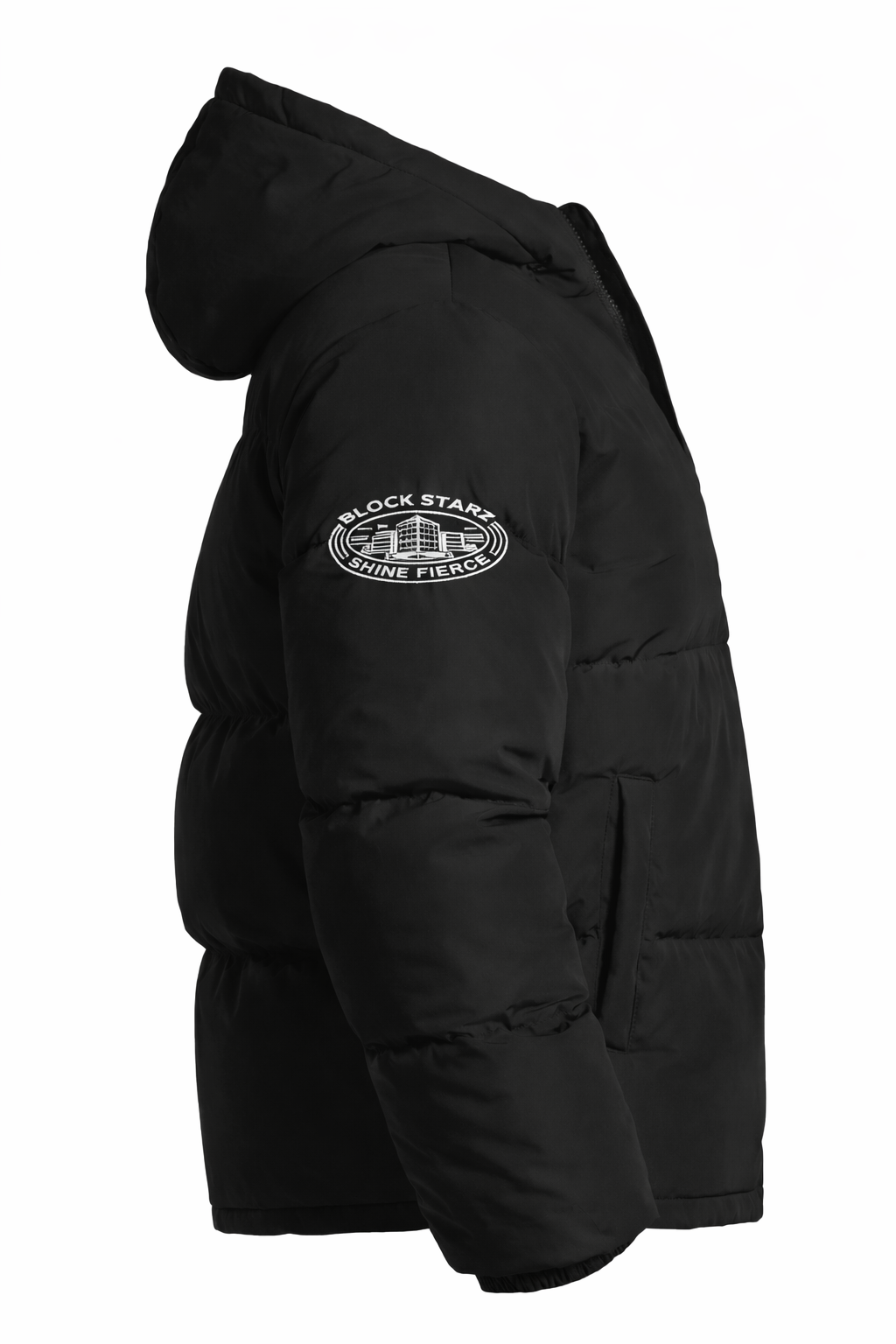 Shine Fierce - SF Hooded Puffer - BLACK